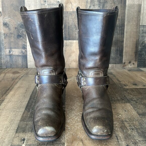 Frye 700 Buckle Harness Square Toe Moto Boots Womens 9 M - Picture 3 of 12